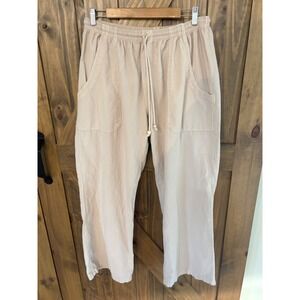 Blanco By Nature Womens XXL Tan Cotton Drawstring Elastic Waist Straight Pants